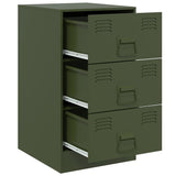 Bedside Cabinets 2 pcs Olive Green 34.5x39x62 cm Steel 841784