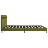 Bed Frame with LED without Mattress Green Fabric 150x200 cm King Size 281089