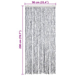 Insect Curtain White and Grey 90x200 cm Chenille 315133