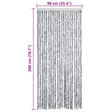 Insect Curtain White and Grey 90x200 cm Chenille 315133