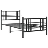 Metal Bed Frame without Mattress with Footboard Black 100x200cm 376337
