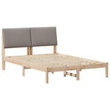 Bed frame Brown and taupe 140 x 200 cm Solid pine wood 878747