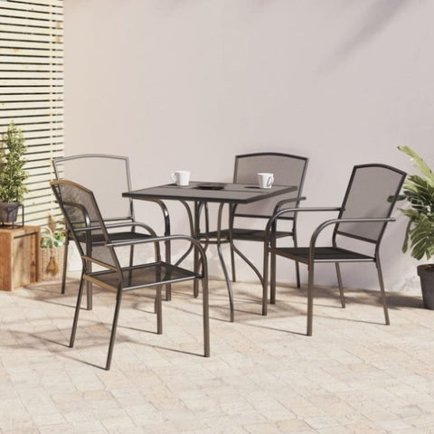 ZNTS 5 Piece Garden Dining Set Anthracite Steel 3187966