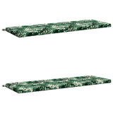 2-Piece Bench Cushions SOEST 100% Polyester Leaf Pattern 949475