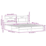 Bed Frame without Mattress Brown Oak 160x200 cm Engineered Wood 4107001