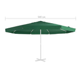 ZNTS Replacement Fabric for Outdoor Parasol Green 500 cm 312539