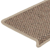 ZNTS Stair Mats Self-adhesive Sisal-Look 30 pcs 65x21x4 cm Sand 3365891