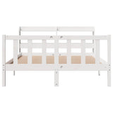 Bed Frame without Mattress White 140x190 cm Solid Wood Pine 3306573