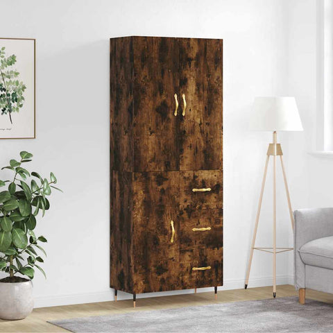 Highboard Smoked Oak 69.5x34x180 cm Engineered Wood 3195888