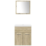 ZNTS 3 Piece Bathroom Furniture Set Sonoma Oak Engineered Wood 3324986