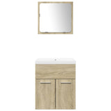 ZNTS 3 Piece Bathroom Furniture Set Sonoma Oak Engineered Wood 3324986