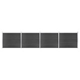 Fence Panel Set WPC 699x146 cm Grey 3070457