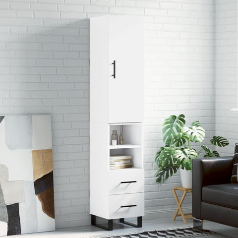 Highboard White 34.5x34x180 cm Engineered Wood 3198937