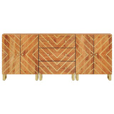 Side Cabinets 3 pcs Brown and Black 60x33.5x75 cm Solid Wood Mango 3206282