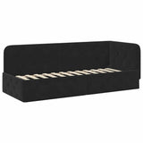 Corner Bed Frame with Headboard Black 80 x 200 cm Velvet 42016518