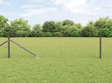 Euro Fence with Spikes 25 x 0.4 m PVC-Coated Steel Grey Mesh 3350676