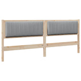 Upholstered Headboard Brown 200 cm Solid Pine Wood 879044