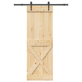 Sliding Door with Hardware Set 80x210 cm Solid Wood Pine 3332785