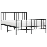Metal Bed Frame without Mattress with Footboard Black 120x200cm 352496