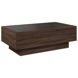 Coffee Table with LED Brown Oak 90x50x30 cm Engineered Wood 847524