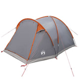 Cabin Tent Grey and Orange 4-Person Polyester and Steel 42028581