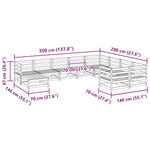 ZNTS 10 Piece Garden Sofa Set Solid Wood Douglas Fir 3299638