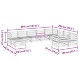 ZNTS 10 Piece Garden Sofa Set Solid Wood Douglas Fir 3299638