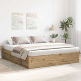 Bed Frame without Mattress Artisan Oak 200x200cm Engineered Wood 3328870