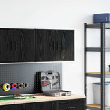Garage Wall Cabinet Black Engineered Wood 860645