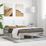Metal Bed Frame without Mattress with Headboard White 120x190cm 352365
