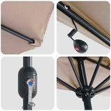 Garden Parasol Taupe 294 x 150 x 223 cm Polyester and Steel 42003262