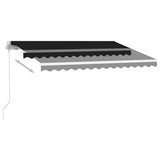 Manual Retractable Awning with LED 350x250 cm Anthracite 3069524