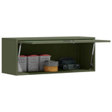 Wall Cabinet for Garage with Gas-lift Door Olive green 883275