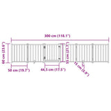 Dog Gate with Door Foldable 6 Panels Brown Oak 300 cm Solid Wood Fir 352293