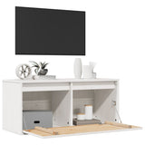 Wall Cabinet White 80x30x35 cm Solid Wood Pine 813457