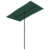 Garden Parasol Green Aluminium Medium Rotatable Garden Parasol 47328