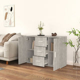 Sideboard Concrete Grey 91x29.5x65 cm Engineered Wood 823346
