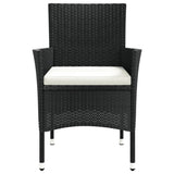 Garden Chairs with Cushions 2 pcs Black Poly Rattan 362519
