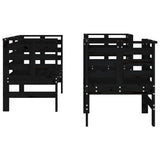3 Piece Garden Lounge Set Black Solid Wood Pine 825146