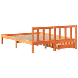 Bed Frame without Mattress Wax Brown 140x200 cm Solid Wood Pine 3301493