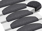 Stair Mats 15 pcs 65x24x4 cm Anthracite Half Round Large 133884
