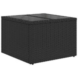 Outdoor Sofa with Cushion 6 pcs Black Poly Rattan 3345327