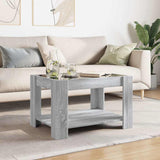 Coffee Table with LED Grey Sonoma 73x53x45 cm Engineered Wood 847551