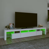 TV Cabinet with LED Lights White 230x36.5x40 cm 3152786