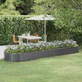 Garden Raised Bed Galvanised Steel 396x100x36 cm Anthracite 319006