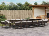 17 Piece Garden Dining Set with Cushions Brown Poly Rattan 3211605