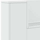 Headboard Cabinet with LED White 220x16.5x103.5 cm 839273