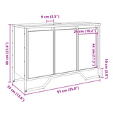 Bathroom Sink Cabinet Sonoma Oak 91x35x60 cm Engineered Wood 848660