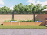 Garden Raised Bed Light Brown 400 x 80 x 45 cm Galvanised Steel 42017339