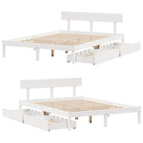 Bed Frame without Mattress White 150x200 cm King Size Solid Wood Pine 3301517